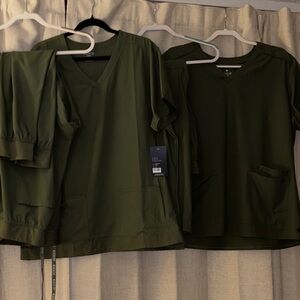 Med Couture Sage Green V-Neck Scrub Top